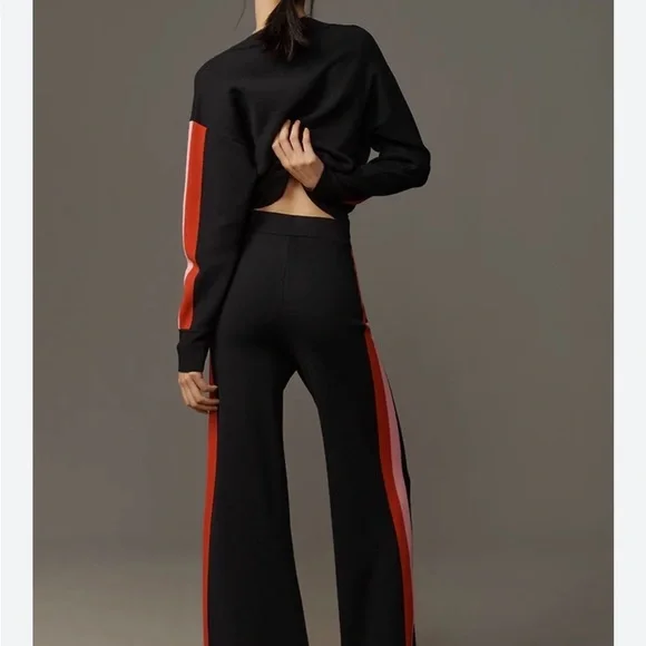 Maeve Black Joggers with Red and Pink Stripes - Picture 2 of 6